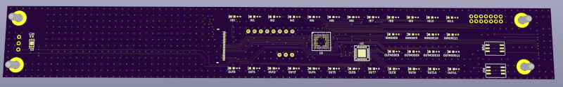 KiCAD 3D render of front panel PCB