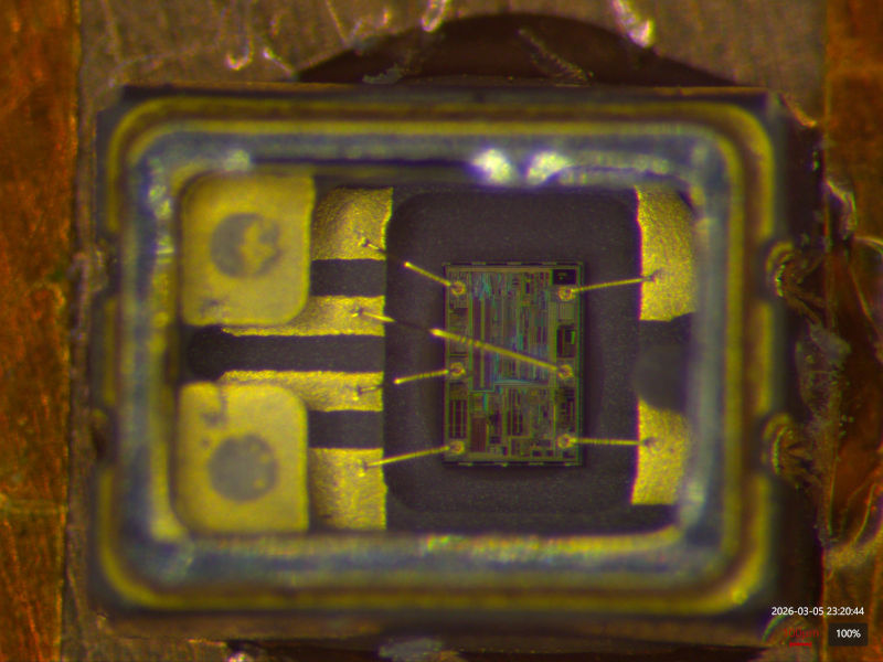 Photo of TCXO control die and mounting